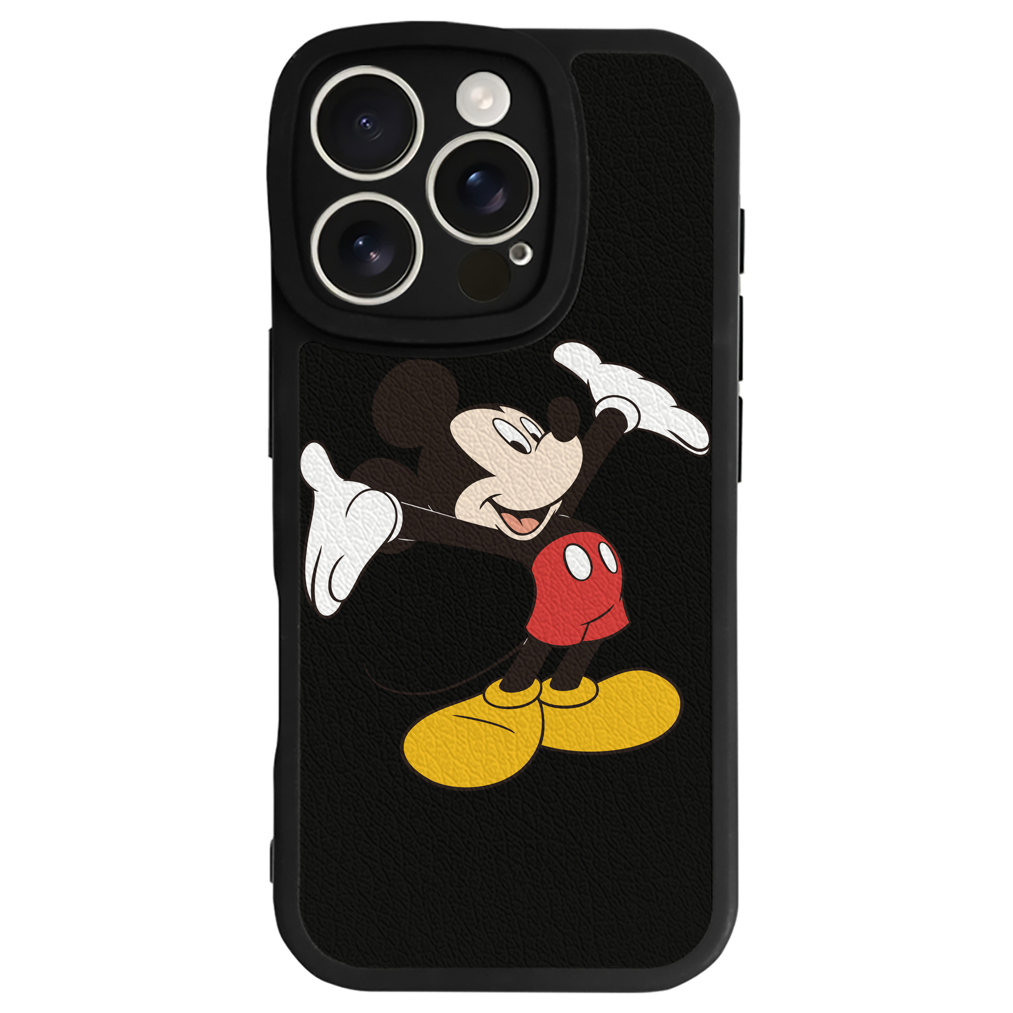 （画像用） ミッキーマウス Mickey Mouse 【iPhone 16シリーズ対応】シリコンスマホケース（レザー調） 材質：シリコン